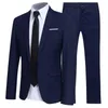Męskie garnitury Blazers Trend garnitur dwuczęściowy mężczyzna brytyjski dżentelmen stylistka stylista groom ślubna sukienka formalna sukienka męska Blazer Wed3003