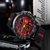 2021 New Luxury Men F1レーシング6針ファッションスポーツクォーツウォッチウォータープルーフReloj relogio Clock Wristwatches2439