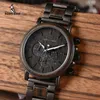 BOBO BIRD Wood Men Watch Relogio Masculino Top Brand Luxury Stylish Chronograph Military Watches Timepieces in Wooden Gift Box CX22174