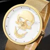 Armbanduhren Uhr Männliche Paar Schädel Uhren Männer Frauen Damen Gold Punk Skeleton Quarz Cool Man Handgelenk Weibliche Relogio Masculino223Q