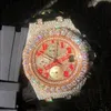 Nuevo reloj de diamantes Moissanite Movimiento ETA Mecánico Oro rosa Plata mixta Hombres de calidad superior Relojes de lujo con hielo completo con chr268S