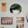 Frames Display Stand Wooden Round Po Frame Rustic Picture Gift Creative Wall