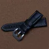 Watch Bands Watchband Crocodile Grain Thick 24mm Black Cowhide Leather Strap For PAM Pam441 Pam111 Bracelet Belt Classic216b
