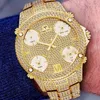 Montres-bracelets Relogio Masculino Missfox 51mm cadran surdimensionné montre en or 18 carats hommes étanche avec lien en acier inoxydable 5 fuseau horaire Bra277j
