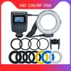 Cabeças de flash RF-550D 48 stcke Makro LED Ring-Bundle com 8 adaptador anel fr Pentax Olympus Panasonic DSLR Kamera flash V HD130 YQ231003