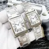 Top Stylish Quartz Watch Women Gold Silver Dial Classic Rectangle Design Arvwatch Ladies Luxury Full Stainless Steel Clock 1528204w