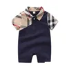 Strampler Marke Neue Neugeborene Baby Mädchen Kleidung Säuglings Kurzarm Kleidung Sommer Jungen Cartoon Bär Strampler Outfit Drop Lieferung Kinder ma Dhah6