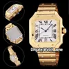 43 mm XL-maat WGSA0009 Horloges Witte wijzerplaat Aziatische 2813 Automatisch herenhorloge 18K gouden stalen armband Hoge kwaliteit sporthorloge zone304a