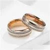 Ringe 6/8 mm Wolframcarbid-Ring für Männer Frauen Band eingelegte Seide poliert glänzend Comfort Fit Paar Drop Lieferung Schmuck Dhwxv