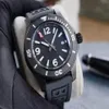 43 mm waterdicht hoogwaardig automatisch uurwerk zwarte wijzerplaat herenhorloge zweetband rubberen band2010