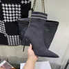 Stivaletti da donna, classiche lettere stampate, stivali elastici da uomo pigro, Shake Boot firmati, tacchi alti, scarpe da festa multicolori, 35-42