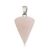 Pendentif Colliers Gros Naturel Gemstone Rose Quartz Coeur Shell Champignon Charme Bijoux Femmes Hommes Cadeau Drop Livraison Pendentifs Dhcxt