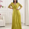 Oct Aso Ebi Arabic Gold A-Line Bride Dresses Beaded Lace Evening Prom Formal Party Birthday Celebrity Mother Of Groom Gowns Dress Zj355 407