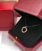23SS Nytt klassiskt mode 925 Sterling Silver Material Necklace For Women Diamond Ring Pendant Necklace inklusive Box Preferred Gift
