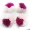 Basker 15-16 cm Real Fur Raccon Pompoms Pompon för vinter stickad mössa hatt kepsar äkta pom halsdukar nyckelchains grossist droppleverans dhscj