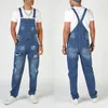 Men's Jeans 2023 Autumn Street Hipster Ripped Straps Cowboy Pants High Waist Jumpsuits Daily Fashion