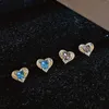Stud Oorbellen Kleurrijk Kristal Zirkoon Mini Voor Vrouwen Veilig Oor Manchet Hart Oorbel Schroef Terug Piercing Mode-sieraden