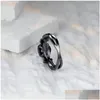 Anelli Anello di fidanzamento con zircone rotondo viola Classico colore oro nero femminile carino piccola stella fiore per gioielli da donna Consegna di goccia Dhdzq