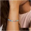 Braccialetti con ciondoli Turco Lucky Evil Eye Bracciale con perline blu Uomo Donna Gioielli fatti a mano Consegna di goccia femminile Dhcq8