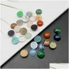 Lösa ädelstenar 4/6/8/1012/14mm Gemstone Cabochons Naturliga syntetiska stenpärlor Röd turkos för örhänge Halsbandsarmband Dhgarden DH6XJ