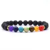 Kralenarmbanden Mode Colorf Strengen 8Mm Natuursteen 7 Chakra's Tijgeroog Energie Yoga Kralenarmband Sieraden voor mannen W Dhgarden Dhrqk