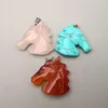 fashion natural stone Horse head mixed Pendants & necklaces for making Jewelry charm Animal Good quality 12pcs lot whole 211013203