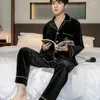 Men's Sleepwear Autumn Couple Velvet Pajamas Suit Lovers Men Shirt Pant 2Pcs Nightwear Women Velour Robe Sling Pants 3Pcs Homewear