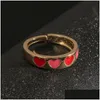 Rings 8 Colors Fashion Jewelry Enamel Love Ring Small Fresh Engagement Party Friend Gift Drop Delivery Dhbur