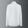 Rhinestone skjorta Mens Long Sleeve Streetwear Slim White Dress Shirts Men Clothing Social Chemise Homme3014
