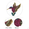 Pins Broches Antigo Tom Pássaro Hummingbird Mti Cor Austríaco Cristal Pin Broche Jóias Strass Clipe Animal Para Mulheres M Dhgarden Dhdtx