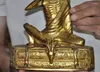 Estatuetas decorativas Antigo Tibete Budismo Templo Bronze Gilt Milarepa Arhat Estátua de Buda