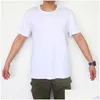 Outros têxteis para casa armazém local transferência de calor em branco sublimação camiseta modal tripulação pescoço manga curta poliéster branco para crianças bebê dhgom