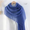 Casual Women Solid Cotton Linen Crinkle Scarf Long Ethnic Style Shawl Autumn Winter Kvinnliga halsdukar 180*90 cm