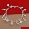Braccialetti con ciondoli Nuovo braccialetto di cristallo con pendente Sier Mti per regalo di gioielli di moda donna Consegna di goccia Dhqjy