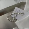 Bedelarmbanden Sier Heart Connected voor dames Eenvoudig vintage stikselarmbandontwerp Coole sieraden Droplevering Dhjpx