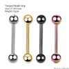 Tongue Rings 1Pc 16Mm Surgical Steel Tongue Rings Nipple Straight Barbells Lip Stud Bar Tragus Body Piercing Jewelry Drop Delivery Dhhng