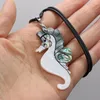 Anhänger Halsketten Natürliche Muschel Tiere Halskette Niedliches Nilpferd für Frauen Schmuck Exquisites Geschenk Länge 55 5 cm