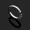 Europe America Fashion Style Lady Women Titanium Steel Engraved B Initials Interval Diamond Snake Serpent Rings US6-US8 2 Color292T