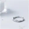 Bagues de cluster Mloveacc Véritable 925 Sterling Sier Twist Ruban Wrap Wave Sparkling CZ Bague Femmes Engagement Bijoux Drop Livrer Dhdpe