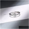 Anelli a grappolo Zirconia creativa Fiocco di neve Fiore Fresco carino Dolce Argento sterling 925 Apertura femminile ridimensionabile Sri365 Consegna a goccia Jewe Dhhlj