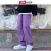 LAPPSTER Мужские фиолетовые винтажные мешковатые джинсы Мужские джинсовые брюки с низкой посадкой Y2k Мужские широкие брюки Прямая уличная одежда размера плюс 220124230f