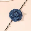 Colares de pingente requintado na moda pescoço corrente romântico coreano moda flor colar vintage elegante corda correntes delicado charme jóias
