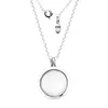 Pendants Floating Locket Medium Necklace 925 Sterling Silver Jewelry Elegant For Woman Fashion