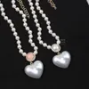 Correntes 2021 jóias de luxo em forma de coração colar de pérola para mulheres top de alta qualidade designer doce menina presente trend2785