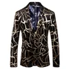 Blazer à fleurs pour hommes, marque de marque, fête de mariage, carreaux colorés, or, noir, paillettes, Design DJ chanteur, veste de costume, tenue à la mode 240S