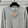 Femmes tricots t-shirts concepteur 2023 nouvelle vague point haut tricoté mode discret décontracté polyvalent deux couleurs pull tricot AN41