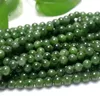 Perles rondes lisses en Jade naturel, pour la conception de bijoux, vente en gros