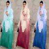 Abbigliamento etnico Abaya Abito per donna Donna Abaya in raso setoso Set 2 pezzi Abiti arabi sauditi Abito caftano caftano