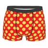 Caleçon motif à pois jaune sur fond rouge caleçon homme à pois très respirant idée cadeau de haute qualité