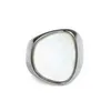 Band Rings Sier Ring for Women Trend Elegant Creative Vintage Geometric White Shell Party Jewelry Birthday Presents Drop Delivery DH0X8